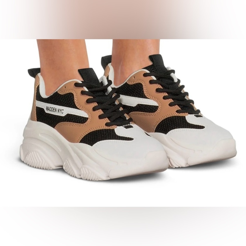 Women's Black and Tan Sneakers 7 1/2